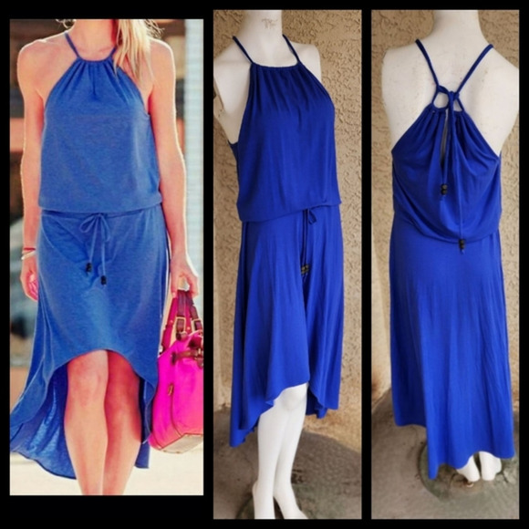 Athleta  Hi Low‎ Maxi Blue Dress. Perfect for summer!Built in bra with pads - Picture 1 of 6